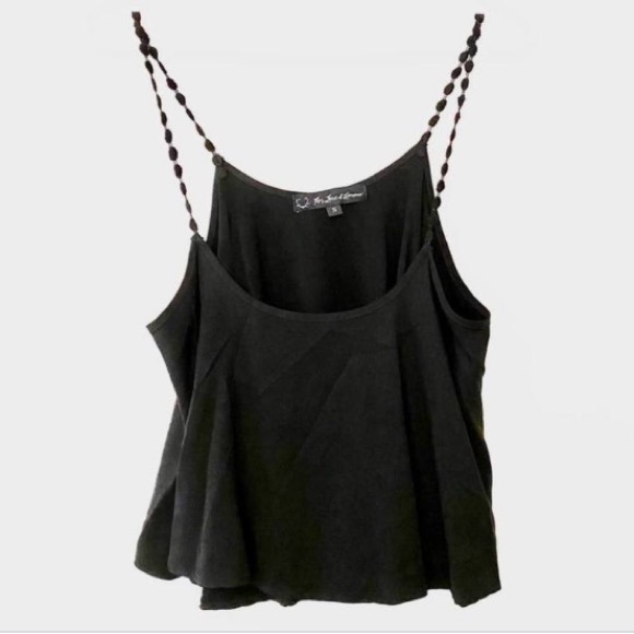 For Love & Lemons Black Embroidered Strap Cami Top - Picture 1 of 8
